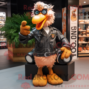 Maskotfigur af en Peach...
