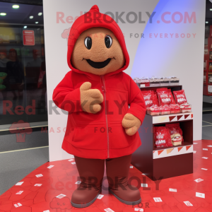 Maskot karakter av en rød...