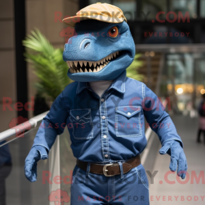Postava maskota Blue T Rex...