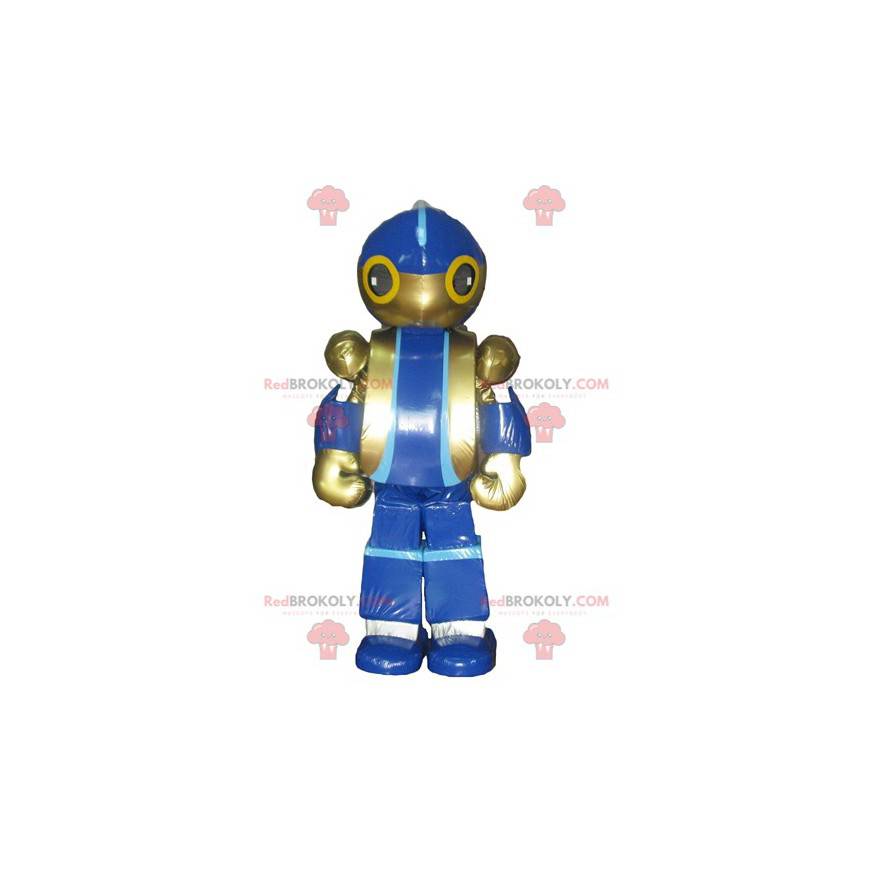 Jätteblått och gyllene maskot för leksaksrobot - Redbrokoly.com