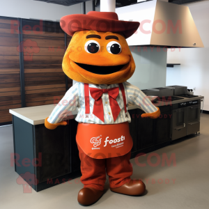 Rust Fajitas mascot costume character dressed with a Graphic Tee and Bow ties