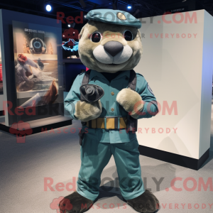 Mascot character of a Teal...