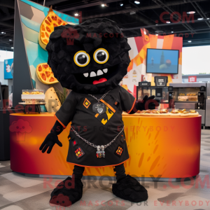 Maskot karakter af en sort...