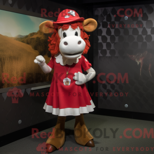 Mascottefiguur van een rode...