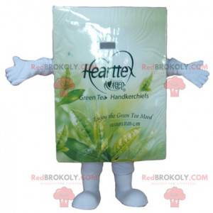 White and green tea bag box mascot - Redbrokoly.com