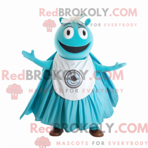 Mascot character of a Cyan...