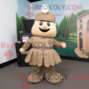 Mascot character of a Tan...