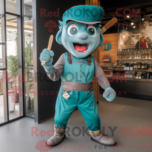 Mascot character of a Teal...