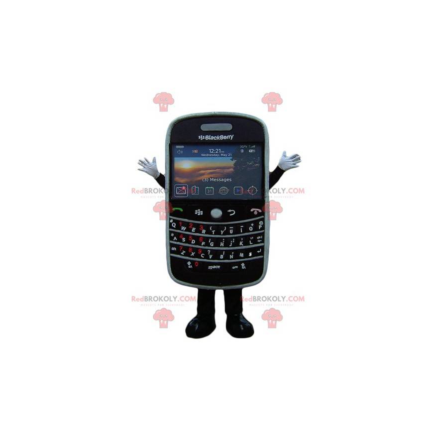 Gigantyczna czarna maskotka telefonu komórkowego BlackBerry -