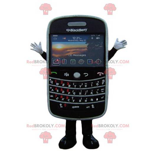 Gigantyczna czarna maskotka telefonu komórkowego BlackBerry -