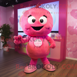 Maskottchenfigur einer rosa...