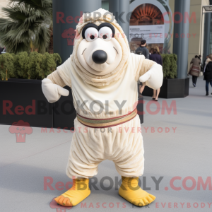 Maskot karaktär av en Cream...