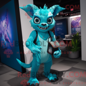 Mascot character of a Cyan...