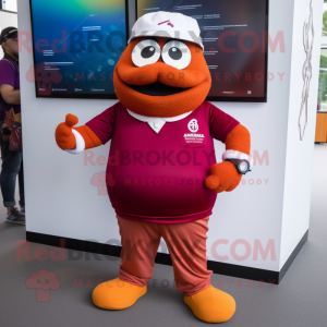 Maroon mandarin maskot...