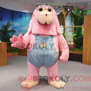 Maskottchen eines rosa...
