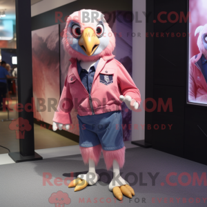 Maskotfigur af en Pink...