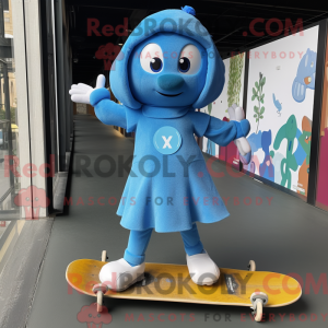 Maskottchen eines blauen...