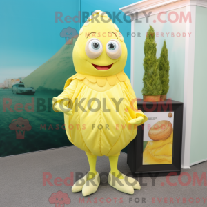 Postava maskota citronově...