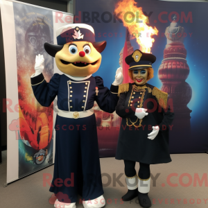 Mascot character of a Navy...
