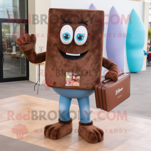 Brown Chocolate Bars mascot costume character dressed with a Boyfriend Jeans and Handbags