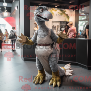 Maskot karakter af en grå...