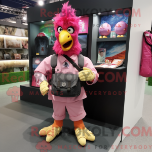 Mascot character of a Pink...