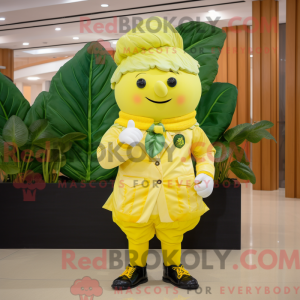 Maskot postava citronově...
