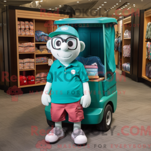 Postava maskota Teal Golf...