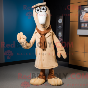 Mascot character of a Tan...