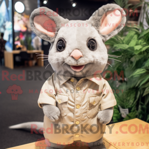 Maskotkarakter af en beige...