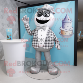 Silver Ice Cream mascot costume character dressed with a Swimwear and Pocket squares