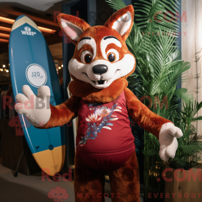 Fantasia de mascote de raposa marrom com sungão e luvas sem dedos - Mascotes de jogos de tabuleiro - RedBrokoly.com