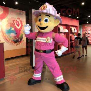 Pink Fire Fighter maskot...