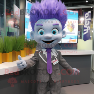 nan Ray mascot costume character dressed with a Suit and Hair clips