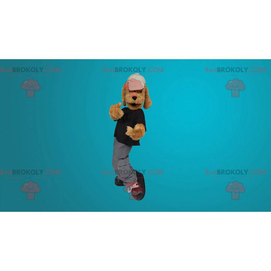Brun hundemaskot kledd som ung - Redbrokoly.com Brun hundemaskot kledd som ung - Redbrokoly.com