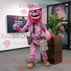 Maskottchen eines rosa...