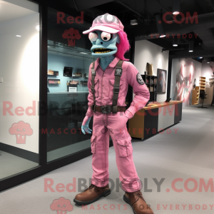 Maskottchen eines rosa...