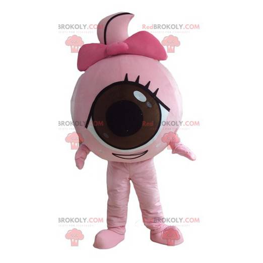 Mascotte d'œil géant rose tout rond et mignon - Redbrokoly.com