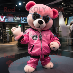 Pink Bear mascotte kostuum...
