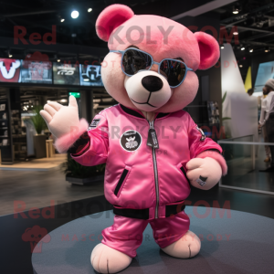 Pink Bear maskot kostume...