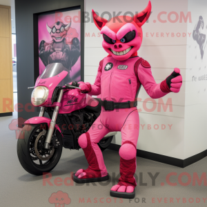 Maskotkarakter af en Pink...