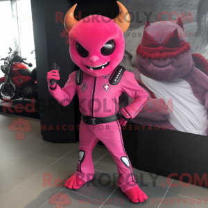 Maskotkarakter av en Pink...