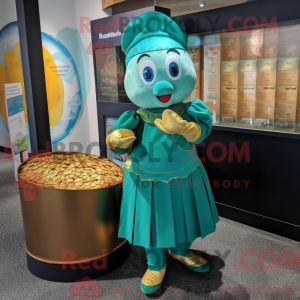 Mascot character of a Teal...