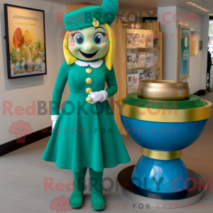 Postava maskota Teal Pot Of...