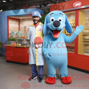 Maskottchen eines Cyan Hot...