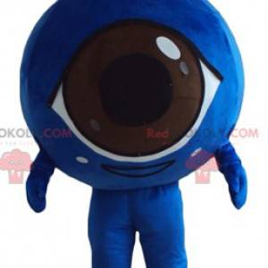 Mascote gigante de olhos azuis todo redondo e fofo -
