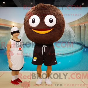 Mascot character of a Brown...