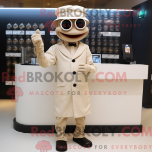 Maskotkarakter av en beżowy...