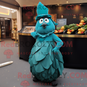 Mascot character of a Teal...