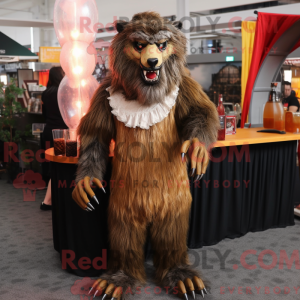 Mascot character of a Brown...